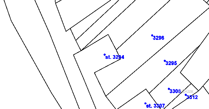 Parcela st. 3294 v KÚ Osová Bítýška, Katastrální mapa