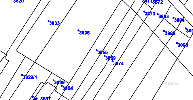 Parcela st. 3856 v KÚ Osová Bítýška, Katastrální mapa