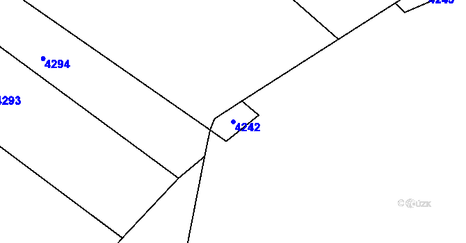Parcela st. 4242 v KÚ Osová Bítýška, Katastrální mapa