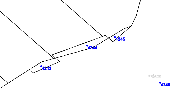 Parcela st. 4244 v KÚ Osová Bítýška, Katastrální mapa
