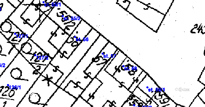 Parcela st. 57 v KÚ Osová Bítýška, Katastrální mapa