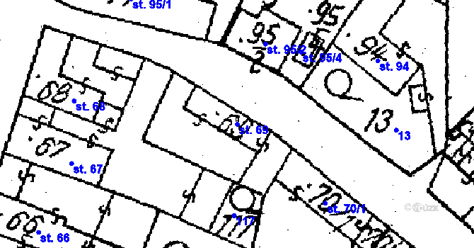 Parcela st. 69 v KÚ Osová Bítýška, Katastrální mapa