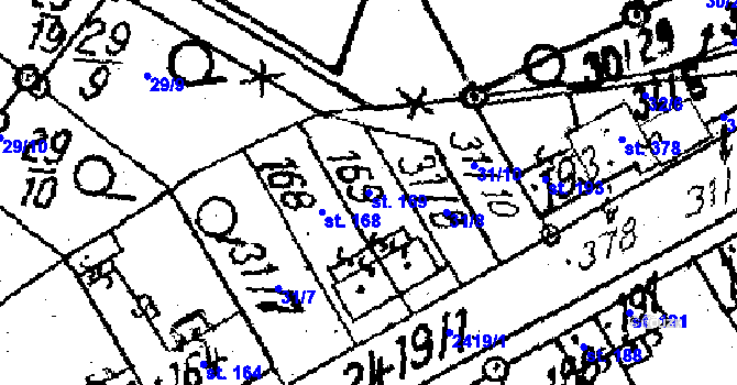Parcela st. 169 v KÚ Osová Bítýška, Katastrální mapa