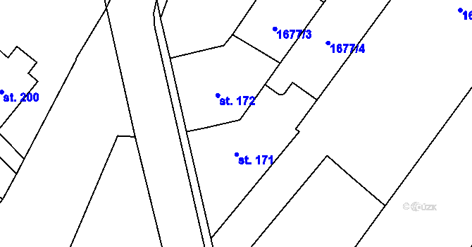 Parcela st. 171 v KÚ Osová Bítýška, Katastrální mapa