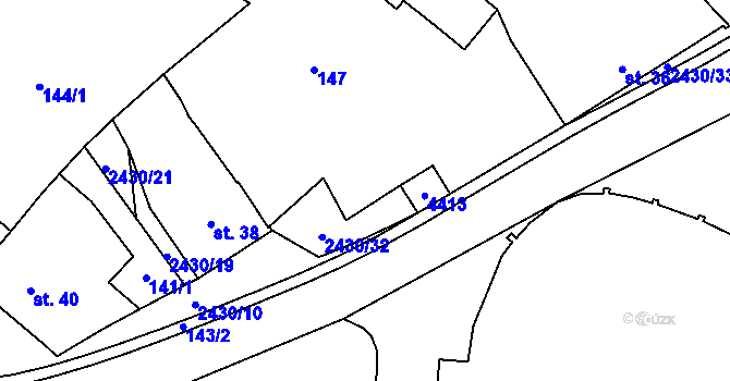 Parcela st. 143/1 v KÚ Osová Bítýška, Katastrální mapa