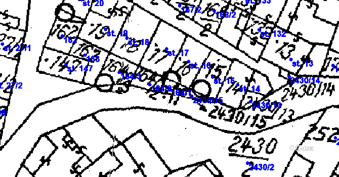 Parcela st. 164/1 v KÚ Osová Bítýška, Katastrální mapa
