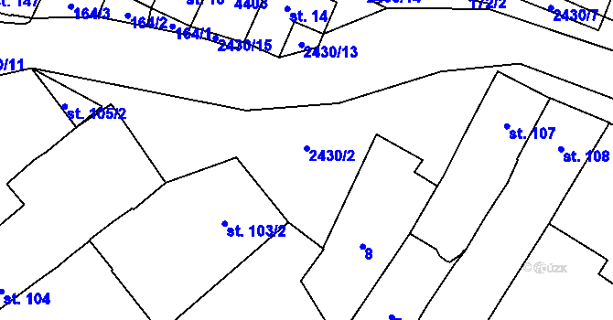 Parcela st. 2430/2 v KÚ Osová Bítýška, Katastrální mapa