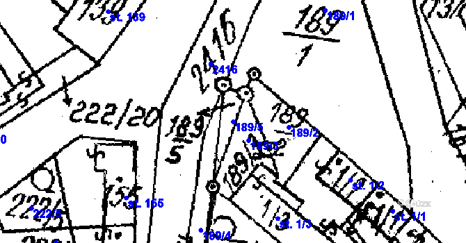 Parcela st. 189/5 v KÚ Osová Bítýška, Katastrální mapa