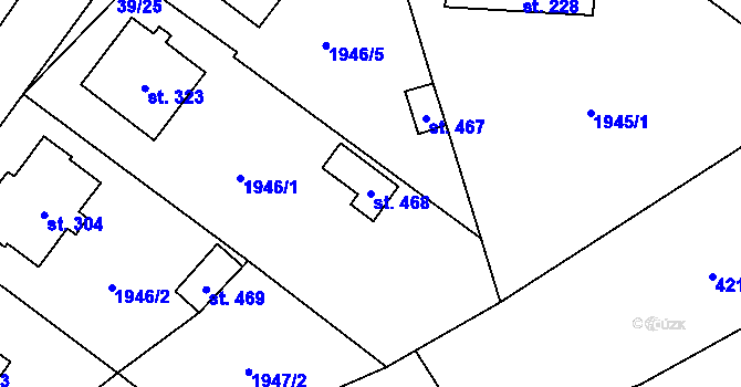Parcela st. 468 v KÚ Osová Bítýška, Katastrální mapa