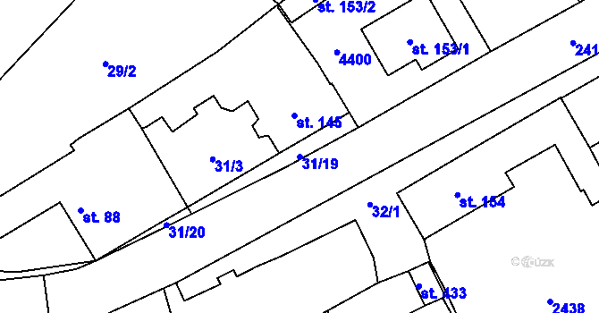 Parcela st. 31/19 v KÚ Osová Bítýška, Katastrální mapa