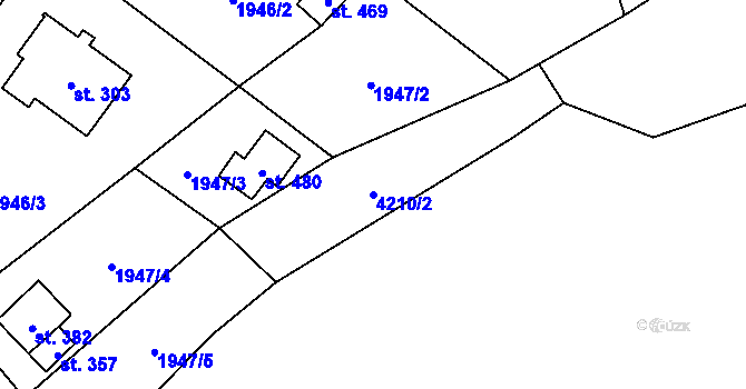 Parcela st. 4210/2 v KÚ Osová Bítýška, Katastrální mapa