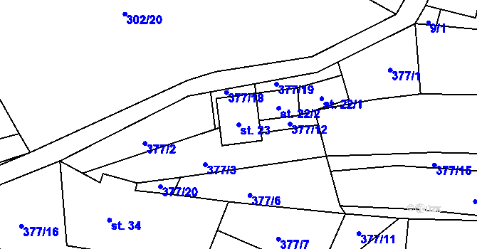 Parcela st. 23 v KÚ Osové, Katastrální mapa