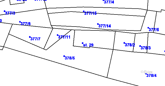 Parcela st. 29 v KÚ Osové, Katastrální mapa