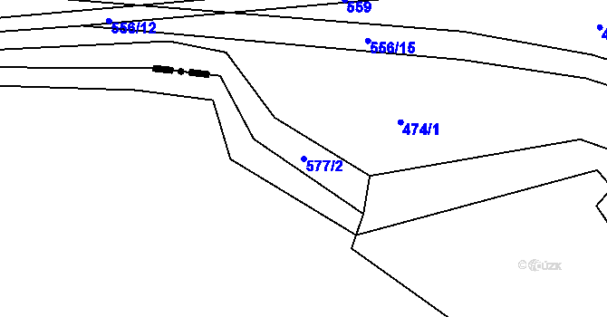 Parcela st. 577/2 v KÚ Osové, Katastrální mapa