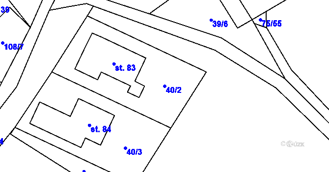 Parcela st. 40/2 v KÚ Osové, Katastrální mapa