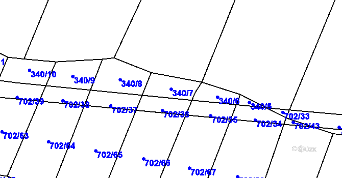 Parcela st. 340/7 v KÚ Ostojkovice, Katastrální mapa