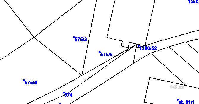 Parcela st. 575/5 v KÚ Ostojkovice, Katastrální mapa
