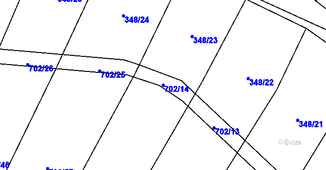 Parcela st. 702/14 v KÚ Ostojkovice, Katastrální mapa