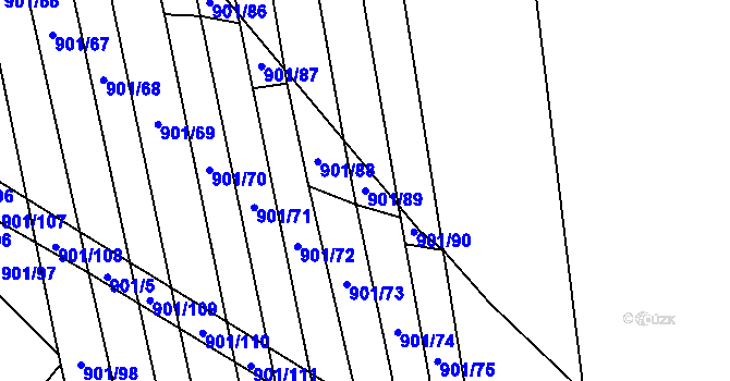 Parcela st. 901/89 v KÚ Ostojkovice, Katastrální mapa