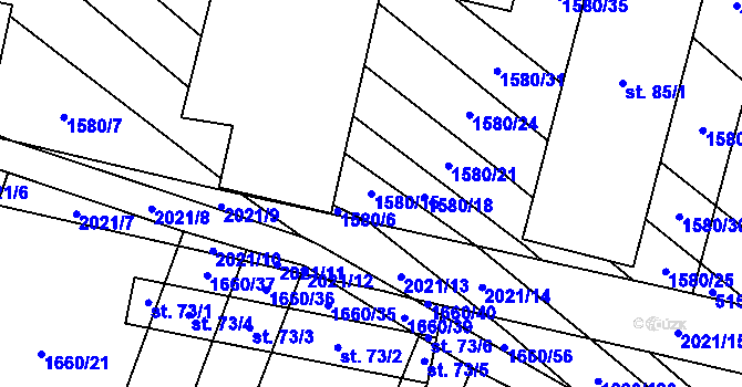 Parcela st. 1580/15 v KÚ Ostojkovice, Katastrální mapa