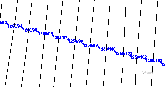 Parcela st. 1258/99 v KÚ Ostojkovice, Katastrální mapa