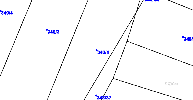 Parcela st. 340/1 v KÚ Ostojkovice, Katastrální mapa
