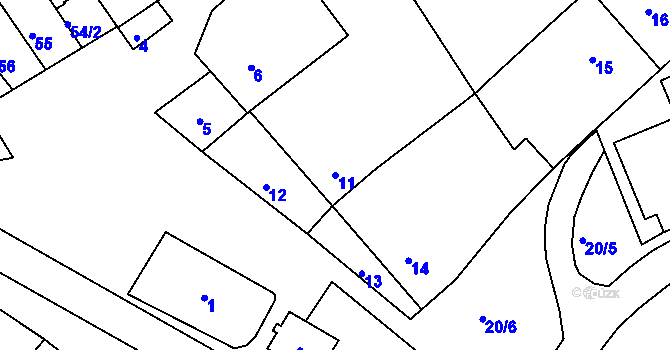 Parcela st. 11 v KÚ Ostopovice, Katastrální mapa