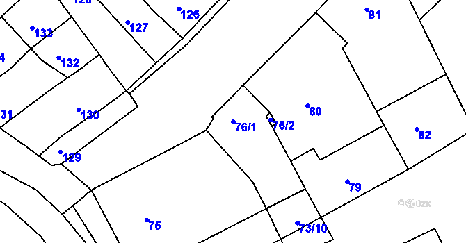 Parcela st. 76/1 v KÚ Ostopovice, Katastrální mapa