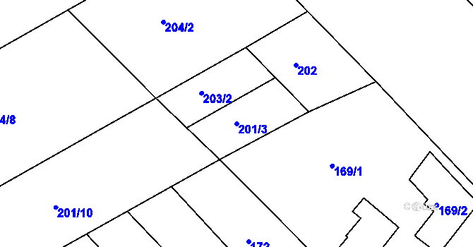 Parcela st. 201/3 v KÚ Ostopovice, Katastrální mapa