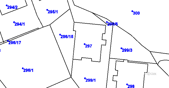 Parcela st. 297 v KÚ Ostopovice, Katastrální mapa