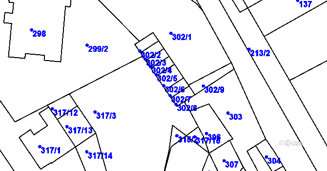 Parcela st. 302/6 v KÚ Ostopovice, Katastrální mapa