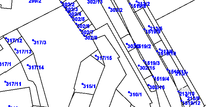 Parcela st. 306 v KÚ Ostopovice, Katastrální mapa