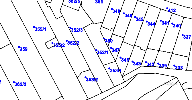 Parcela st. 352/1 v KÚ Ostopovice, Katastrální mapa