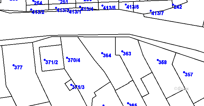 Parcela st. 364 v KÚ Ostopovice, Katastrální mapa