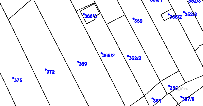 Parcela st. 366/2 v KÚ Ostopovice, Katastrální mapa