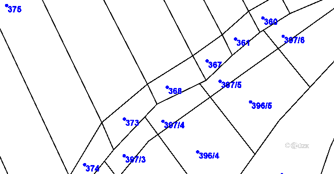 Parcela st. 368 v KÚ Ostopovice, Katastrální mapa
