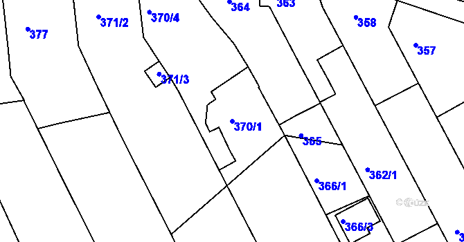 Parcela st. 370/1 v KÚ Ostopovice, Katastrální mapa