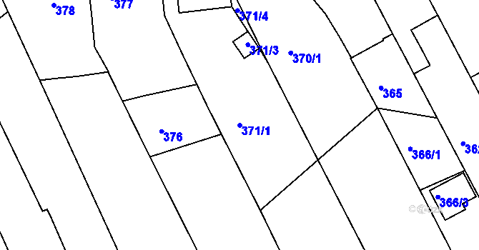 Parcela st. 371/1 v KÚ Ostopovice, Katastrální mapa
