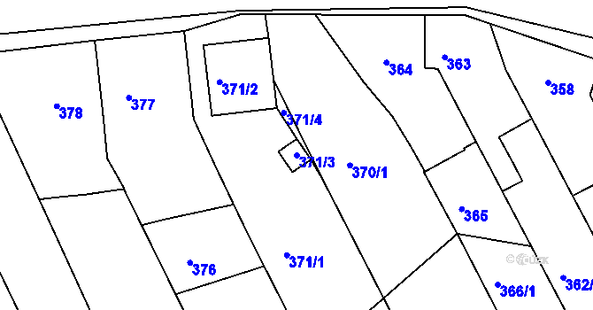 Parcela st. 371/3 v KÚ Ostopovice, Katastrální mapa