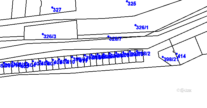 Parcela st. 398/7 v KÚ Ostopovice, Katastrální mapa