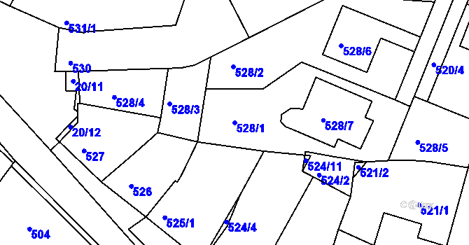 Parcela st. 528/1 v KÚ Ostopovice, Katastrální mapa