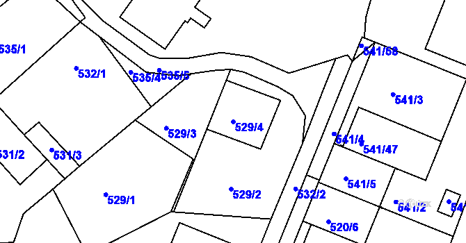 Parcela st. 529/4 v KÚ Ostopovice, Katastrální mapa