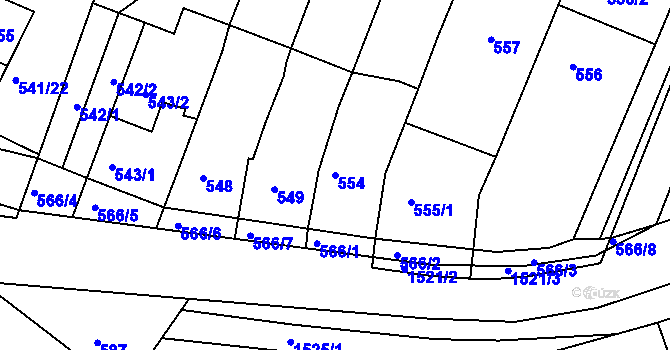Parcela st. 554 v KÚ Ostopovice, Katastrální mapa