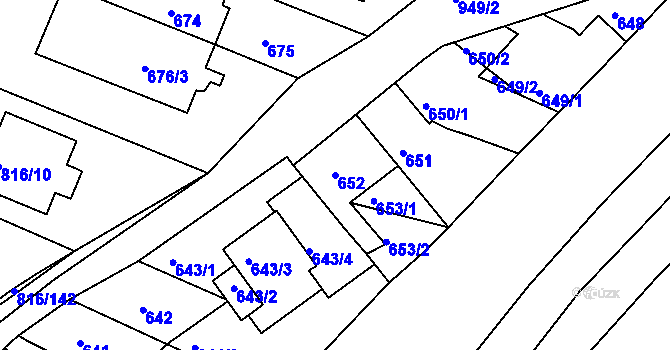 Parcela st. 652 v KÚ Ostopovice, Katastrální mapa