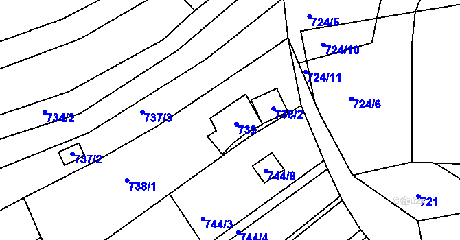 Parcela st. 739 v KÚ Ostopovice, Katastrální mapa