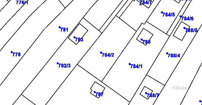 Parcela st. 784/2 v KÚ Ostopovice, Katastrální mapa