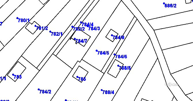 Parcela st. 784/5 v KÚ Ostopovice, Katastrální mapa
