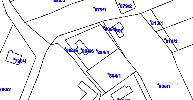 Parcela st. 804/4 v KÚ Ostopovice, Katastrální mapa