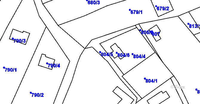 Parcela st. 804/5 v KÚ Ostopovice, Katastrální mapa