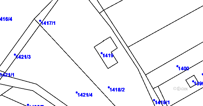 Parcela st. 1419 v KÚ Ostopovice, Katastrální mapa